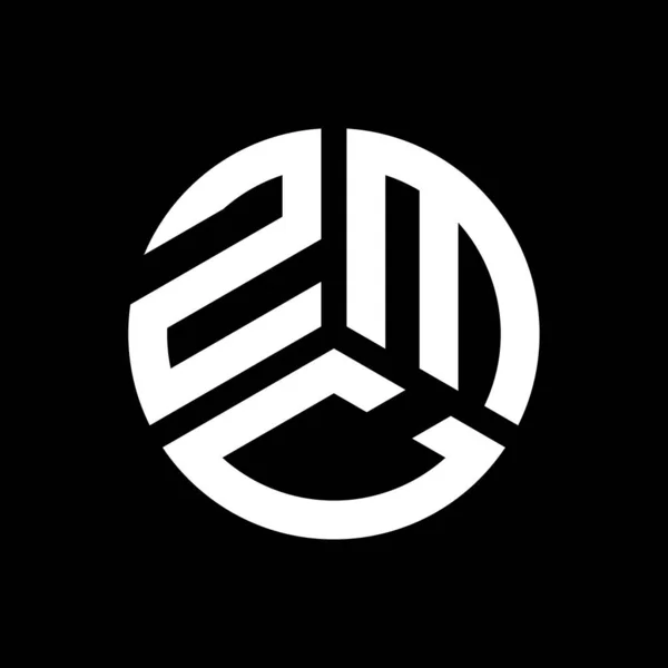 Siyah Arkaplanda Zmc Harf Logosu Tasarımı Zmc Yaratıcı Harflerin Baş — Stok Vektör