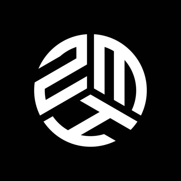 Diseño Del Logotipo Letra Zmh Sobre Fondo Negro Zmh Iniciales — Archivo Imágenes Vectoriales