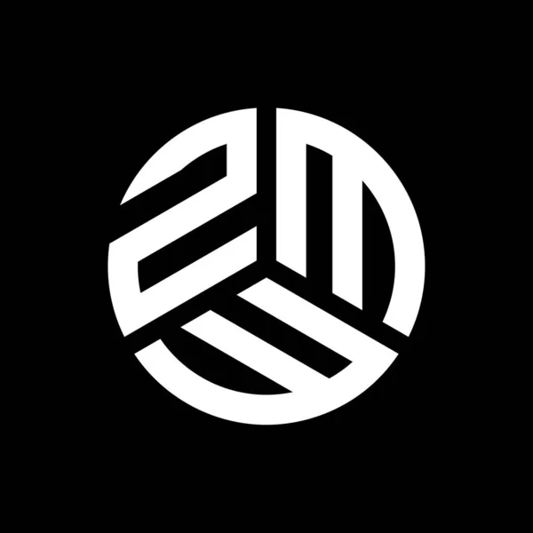 Diseño Del Logotipo Letra Zmw Sobre Fondo Negro Zmw Iniciales — Archivo Imágenes Vectoriales