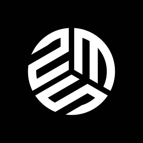 Diseño Del Logotipo Letra Zms Sobre Fondo Negro Zms Iniciales — Archivo Imágenes Vectoriales