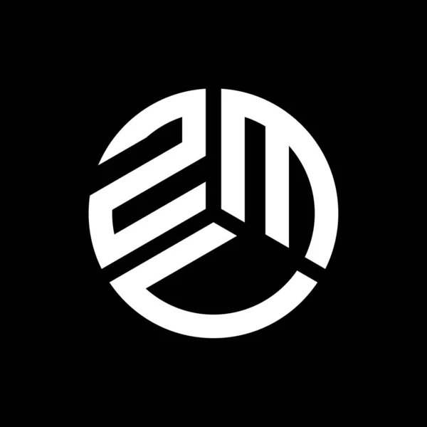 Diseño Del Logotipo Letra Zmv Sobre Fondo Negro Zmv Iniciales — Archivo Imágenes Vectoriales