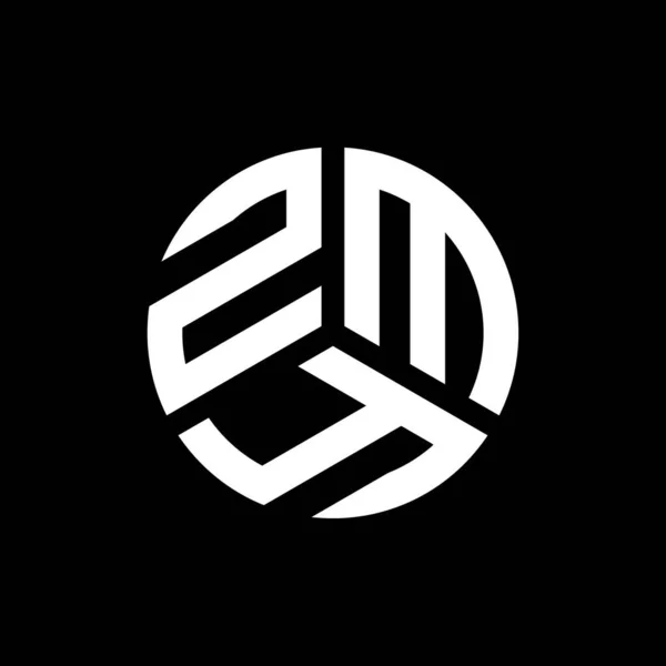 Diseño Del Logotipo Letra Zmy Sobre Fondo Negro Zmy Iniciales — Vector de stock