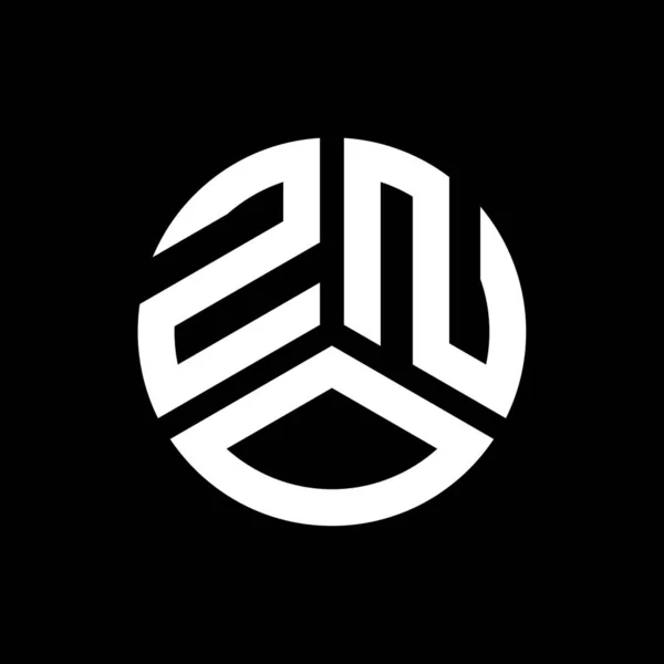Siyah Arka Planda Zno Harf Logosu Tasarımı Zno Yaratıcı Harflerin — Stok Vektör