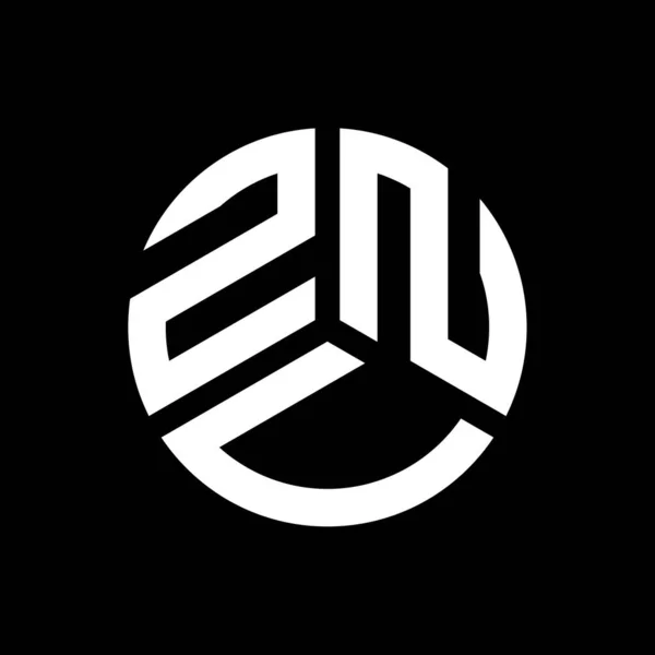Siyah Arkaplanda Znv Harf Logosu Tasarımı Znv Yaratıcı Harflerin Baş — Stok Vektör