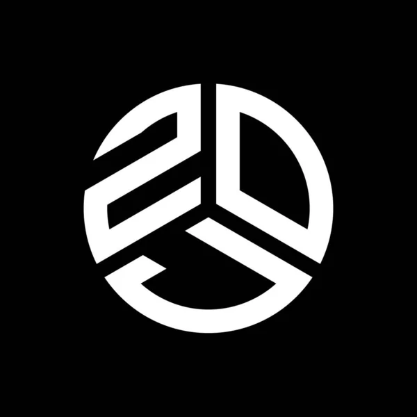 Diseño Del Logotipo Letra Zoj Sobre Fondo Negro Zoj Iniciales — Vector de stock