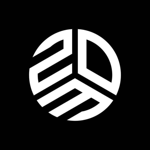 Zom Letter Logo Design Black Background Zom Creative Initials Letter — Stock Vector