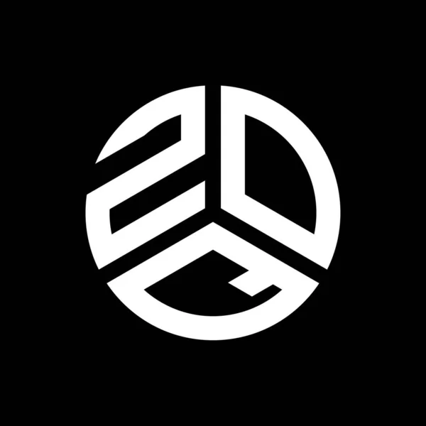 Diseño Del Logotipo Letra Zoq Sobre Fondo Negro Zoq Iniciales — Vector de stock