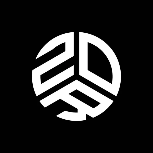 Zor Letter Logo Design Auf Schwarzem Hintergrund Zor Kreative Initialen — Stockvektor