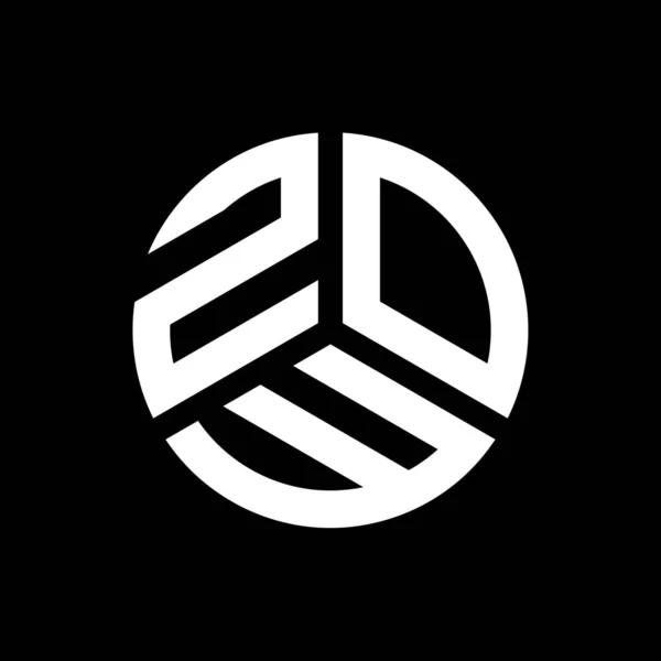 Zow Letter Logo Design Auf Schwarzem Hintergrund Zow Kreative Initialen — Stockvektor
