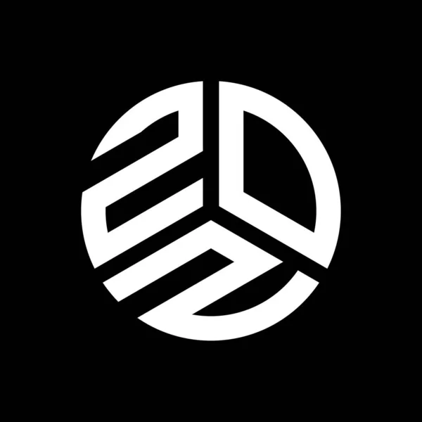 Zoz Logo Ontwerp Zwarte Achtergrond Zoz Creatieve Initialen Letter Logo — Stockvector