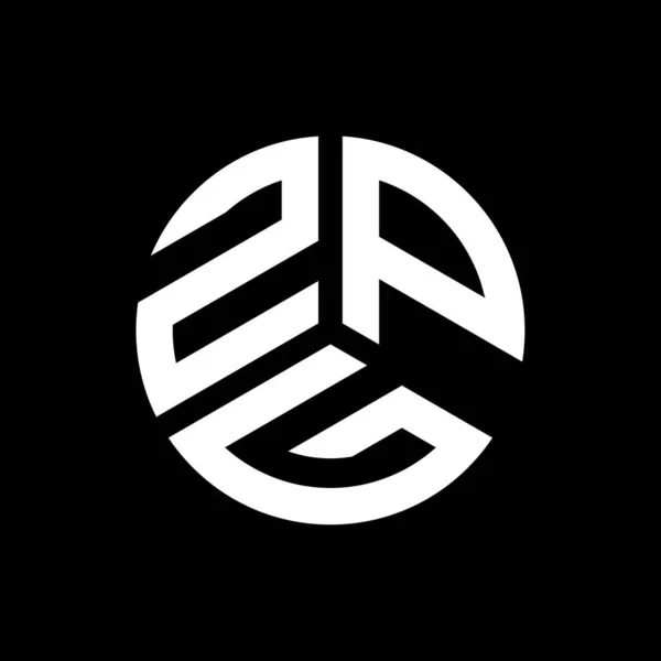 Σχεδιασμός Λογότυπου Zpg Μαύρο Φόντο Δημιουργικά Αρχικά Zpg Έννοια Λογότυπο — Διανυσματικό Αρχείο