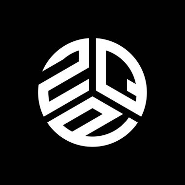 Siyah arkaplanda ZQP harf logosu tasarımı. ZQP yaratıcı harflerin baş harfleri logo kavramı. ZQP harf tasarımı.