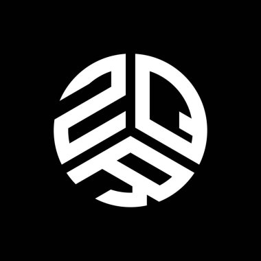 Siyah arka planda ZQR harf logosu tasarımı. ZQR yaratıcı harflerin baş harfleri logo kavramı. ZQR harf tasarımı.