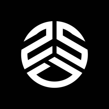 Siyah arka planda ZSD harf logosu tasarımı. ZSD yaratıcı harflerin baş harfleri logo kavramı. ZSD harf tasarımı.