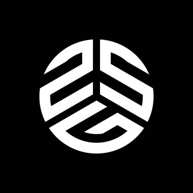 Siyah arkaplanda ZSG harf logosu tasarımı. ZSG yaratıcı harflerin baş harfleri logo kavramı. ZSG harf tasarımı.