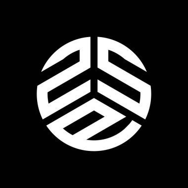 Siyah arkaplanda ZSP harf logosu tasarımı. ZSP yaratıcı harflerin baş harfleri logo kavramı. ZSP harf tasarımı.