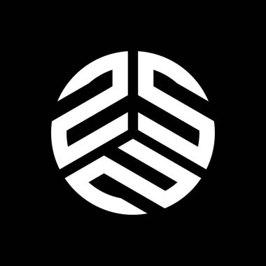 Siyah arkaplanda ZSN harf logosu tasarımı. ZSN yaratıcı harflerin baş harfleri logo kavramı. ZSN harf tasarımı.