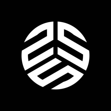 Siyah arka planda ZSS harf logosu tasarımı. ZSS yaratıcı harf logosu konsepti. ZSS harf tasarımı.