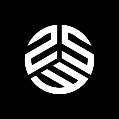 Siyah arka planda ZSW harf logosu tasarımı. ZSW yaratıcı harflerin baş harfleri logo kavramı. ZSW harf tasarımı.