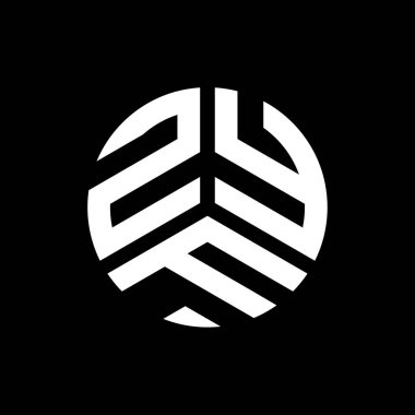 Siyah arka planda ZYF harf logosu tasarımı. ZYF yaratıcı harflerin baş harfleri logo kavramı. ZYF harf tasarımı.