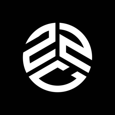 Siyah arka planda ZZC harf logosu tasarımı. ZZC yaratıcı harflerin baş harfleri logo kavramı. ZZC harf tasarımı.