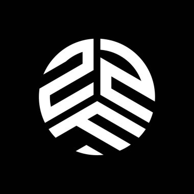 Siyah arka planda ZZF harf logosu tasarımı. ZZF yaratıcı harf logosu konsepti. ZZF harf tasarımı.