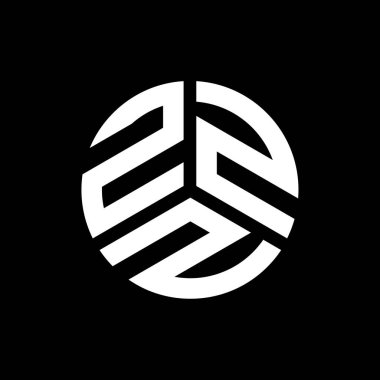 Siyah arka planda ZZZ harfi logo tasarımı. ZZZ yaratıcı harf logosu konsepti. ZZZ harf tasarımı.