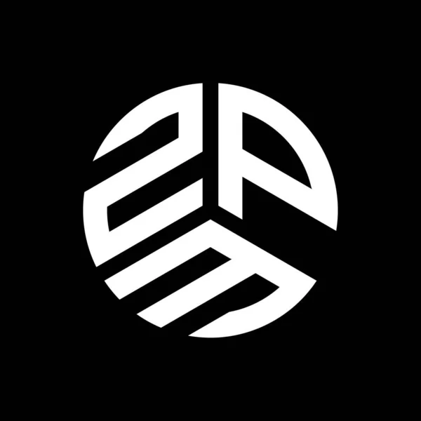 Diseño Del Logotipo Letra Zpm Sobre Fondo Negro Zpm Iniciales — Vector de stock
