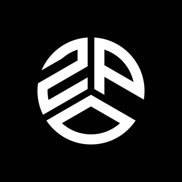 Diseño Del Logotipo Letra Zpo Sobre Fondo Negro Zpo Iniciales — Vector de stock