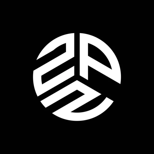 Diseño Del Logotipo Letra Zpz Sobre Fondo Negro Zpz Iniciales — Vector de stock
