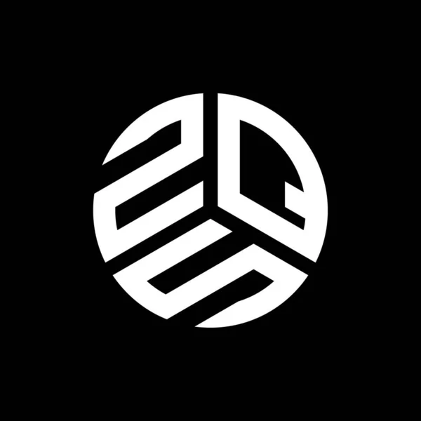 Siyah Arkaplan Üzerine Zqs Harfi Logo Tasarımı Zqs Yaratıcı Harflerin — Stok Vektör