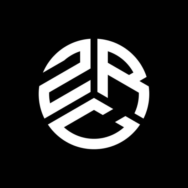 Siyah Arkaplanda Zrc Harf Logosu Tasarımı Zrc Yaratıcı Harflerin Baş — Stok Vektör