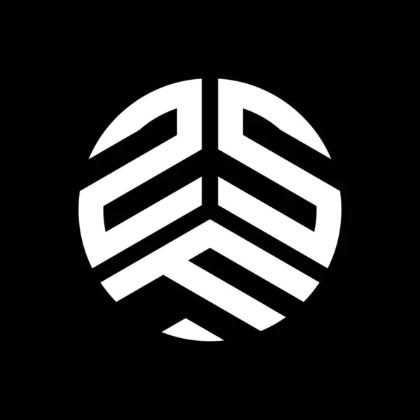 Siyah Arkaplanda Zsf Harf Logosu Tasarımı Zsf Yaratıcı Harflerin Baş — Stok Vektör