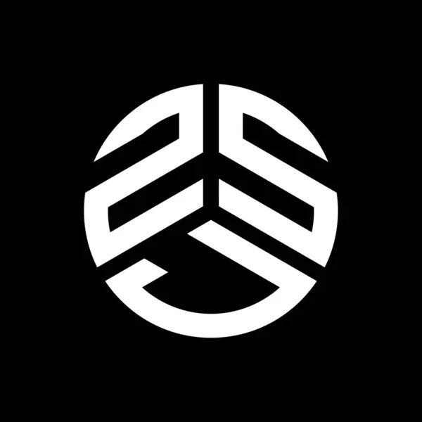 Diseño Del Logotipo Letra Zsj Sobre Fondo Negro Zsj Iniciales — Vector de stock