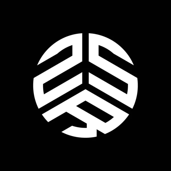 Zsr Lettre Logo Design Sur Fond Noir Zsr Initiales Créatives — Image vectorielle