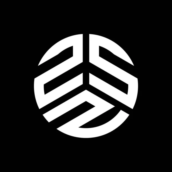 Diseño Del Logotipo Letra Zsz Sobre Fondo Negro Zsz Iniciales — Vector de stock