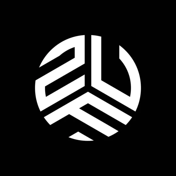 Diseño Del Logotipo Letra Zuf Sobre Fondo Negro Zuf Iniciales — Vector de stock