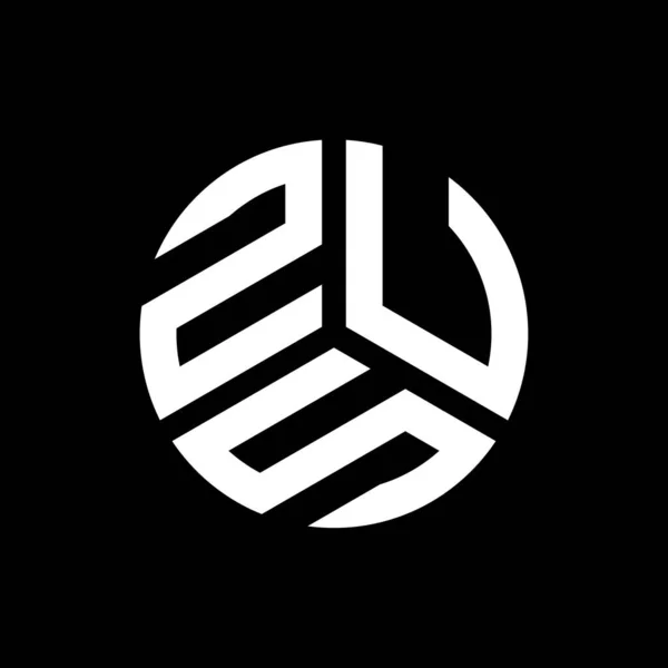 Diseño Del Logotipo Letra Zus Sobre Fondo Negro Zus Iniciales — Vector de stock