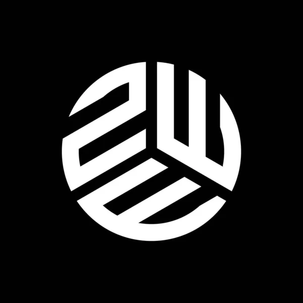 Siyah Arka Planda Zwe Harfi Logo Tasarımı Zwe Yaratıcı Harfler — Stok Vektör