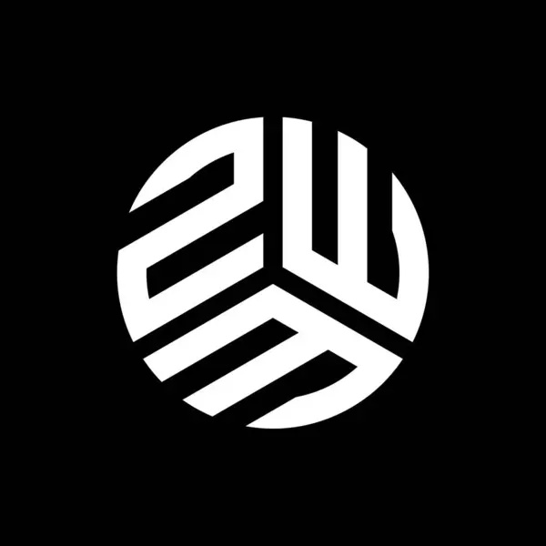 Siyah Arka Planda Zwm Harf Logosu Tasarımı Zwm Yaratıcı Harflerin — Stok Vektör
