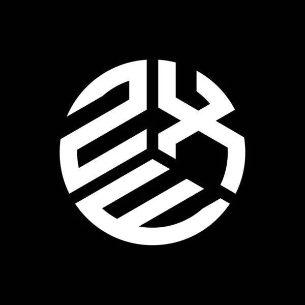 Projeto Logotipo Carta Zxe Fundo Preto Zxe Iniciais Criativas Conceito — Vetor de Stock
