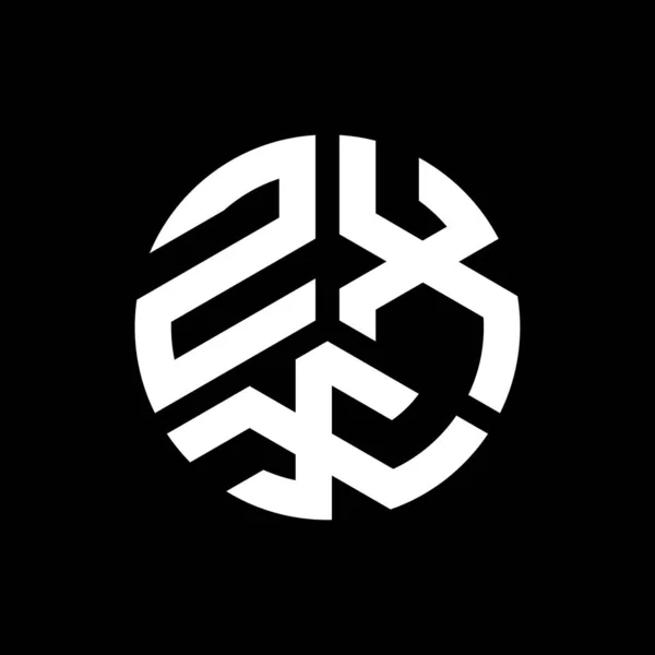 Siyah Arkaplanda Zxx Harf Logosu Tasarımı Zxx Yaratıcı Harflerin Baş — Stok Vektör