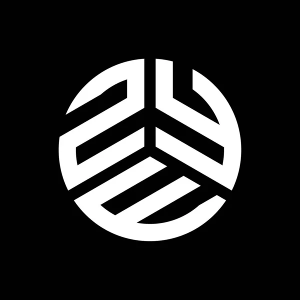 Diseño Del Logotipo Letra Zye Sobre Fondo Negro Zye Iniciales — Vector de stock
