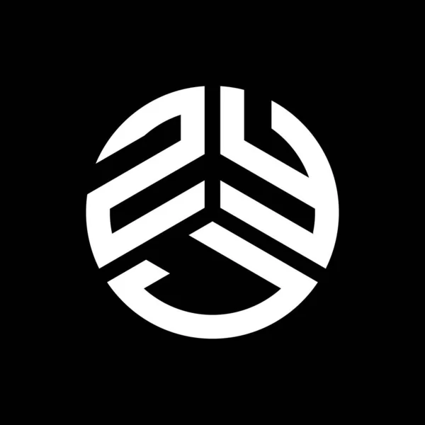 Zyj Письмо Дизайн Логотипа Черном Фоне Концепция Логотипа Zyj Creative — стоковый вектор