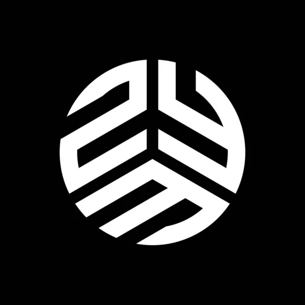 黒い背景にZym文字のロゴデザイン Zymクリエイティブイニシャルレターロゴコンセプト Zym文字デザイン — ストックベクタ