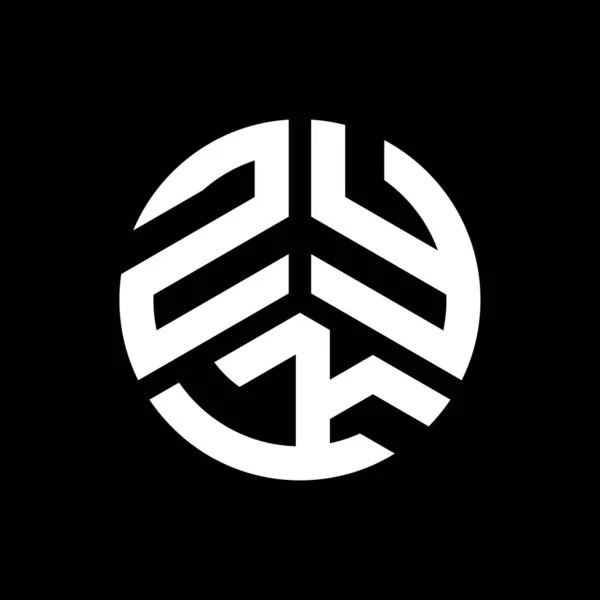 Projekt Logo Litery Zyk Czarnym Tle Kreatywne Inicjały Zyk Koncepcja — Wektor stockowy