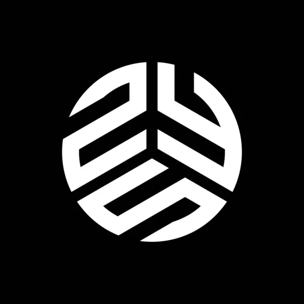 Diseño Del Logotipo Letra Zys Sobre Fondo Negro Zys Iniciales — Vector de stock