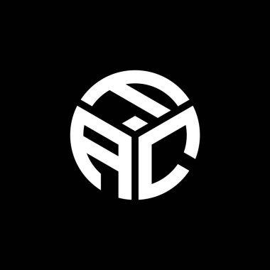 Siyah arka planda FAC harf logosu tasarımı. FAC yaratıcı harflerin baş harfleri logo kavramı. FAC harf tasarımı.