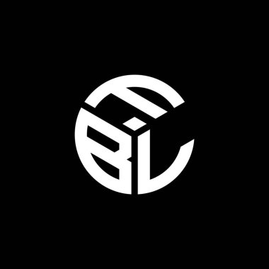 Siyah arkaplanda FBL harf logosu tasarımı. FBL yaratıcı harflerin baş harfleri logo kavramı. FBL harf tasarımı.