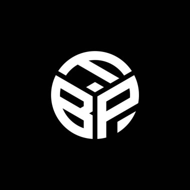 Siyah arka planda FBP harfi logo tasarımı. FBP yaratıcı harflerin baş harfleri logo kavramı. FBP harf tasarımı.